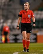 23 March 2022; Referee Olivia Tschon during the UEFA EURO2022 Women's Under-17 Round 2 qualifying match between Republic of Ireland and Slovakia at Tallaght Stadium in Dublin. Photo by Piaras Ó Mídheach/Sportsfile