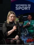 23 March 2022; Deirdre Mongan, Chairperson of the IWA-Sport Women in Sport committee, at the IWA Sport launch Women in Sport Strategy at the IWA Sports Centre in Dublin. Photo by Harry Murphy/Sportsfile