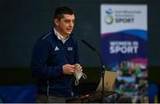 23 March 2022; IWA Sport Communications Officer Ciarán O'Regan at the IWA Sport launch Women in Sport Strategy at the IWA Sports Centre in Dublin. Photo by Harry Murphy/Sportsfile