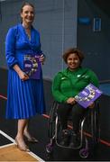 23 March 2022; Lisa Clancy, vice president of Paralympics Ireland and Paralympian Britney Arendse at the IWA Sport launch Women in Sport Strategy at the IWA Sports Centre in Dublin. Photo by Harry Murphy/Sportsfile