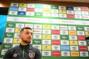 24 March 2022; Lee O'Connor during a Republic of Ireland U21's press conference at FAI National Training Centre in Abbotstown in Dublin. Photo by Stephen McCarthy/Sportsfile