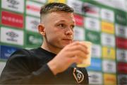 24 March 2022; Andy Lyons during a Republic of Ireland U21's press conference at FAI National Training Centre in Abbotstown in Dublin. Photo by Stephen McCarthy/Sportsfile