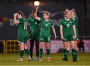 23 March 2022; Tara O'Hanlon of Republic of Ireland, 3, encourages her teammates after conceding a goal during the UEFA EURO2022 Women's Under-17 Round 2 qualifying match between Republic of Ireland and Slovakia at Tallaght Stadium in Dublin. Photo by Piaras Ó Mídheach/Sportsfile