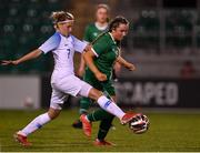 23 March 2022; Lia O'Leary of Republic of Ireland is tackled by Sára Straková of Slovakia during the UEFA EURO2022 Women's Under-17 Round 2 qualifying match between Republic of Ireland and Slovakia at Tallaght Stadium in Dublin. Photo by Piaras Ó Mídheach/Sportsfile