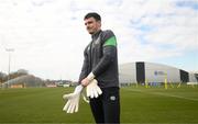 24 March 2022; Goalkeeper Max O'Leary during a Republic of Ireland training session at the FAI National Training Centre in Abbotstown, Dublin. Photo by Stephen McCarthy/Sportsfile