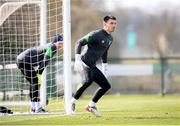 24 March 2022; Goalkeeper Max O'Leary during a Republic of Ireland training session at the FAI National Training Centre in Abbotstown, Dublin. Photo by Stephen McCarthy/Sportsfile