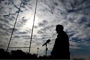 24 March 2022; Head coach Greg McWilliams is interviewed before Ireland Women's Rugby squad training at the IRFU High Performance Centre at the Sport Ireland Campus in Dublin. Photo by Brendan Moran/Sportsfile