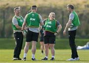 24 March 2022; Head coach Greg McWilliams, left, with assistant coaches, from second left, Rob Sweeney, Niamh Briggs and Dave Gannon during Ireland Women's Rugby squad training at the IRFU High Performance Centre at the Sport Ireland Campus in Dublin. Photo by Brendan Moran/Sportsfile
