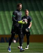 25 March 2022; Goalkeepers Caoimhin Kelleher, left, and James Talbot during a Republic of Ireland training session at Aviva Stadium in Dublin. Photo by Stephen McCarthy/Sportsfile