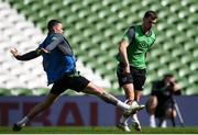 25 March 2022; Jayson Molumby, right, and Alan Browne during a Republic of Ireland training session at Aviva Stadium in Dublin. Photo by Stephen McCarthy/Sportsfile