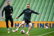 25 March 2022; Will Keane, right, and Shane Duffy during a Republic of Ireland training session at Aviva Stadium in Dublin. Photo by Stephen McCarthy/Sportsfile