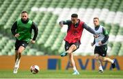 25 March 2022; Callum Robinson, centre, Conor Hourihane, left, and Connor Ronan during a Republic of Ireland training session at Aviva Stadium in Dublin. Photo by Stephen McCarthy/Sportsfile