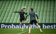 25 March 2022; Alan Browne, left, and Will Keane during a Republic of Ireland training session at Aviva Stadium in Dublin. Photo by Stephen McCarthy/Sportsfile