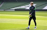 25 March 2022; Goalkeeper Caoimhin Kelleher during a Republic of Ireland training session at Aviva Stadium in Dublin. Photo by Stephen McCarthy/Sportsfile