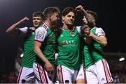 25 March 2022; Ruairi Keating of Cork City celebrates after scoring his side's first goal during the SSE Airtricity League First Division match between Cork City and Athlone Town at Turners Cross in Cork. Photo by Michael P Ryan/Sportsfile