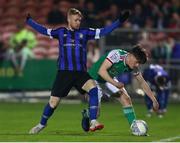 25 March 2022; Glen McAuley of Athlone Town in action against Oran Crowe of Cork City during the SSE Airtricity League First Division match between Cork City and Athlone Town at Turners Cross in Cork. Photo by Michael P Ryan/Sportsfile