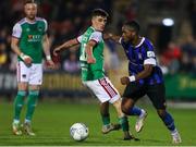 25 March 2022; Carlton Ubaezuono of Athlone Town in action against Barry Coffey of Cork City during the SSE Airtricity League First Division match between Cork City and Athlone Town at Turners Cross in Cork. Photo by Michael P Ryan/Sportsfile