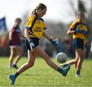 26 March 2022; Hannah Sheehy of Sacred Heart Mayo during the Lidl All Ireland Post Primary School Junior 'A' Championship Final match between Loreto College, Cavan, and Sacred Heart, Mayo, at Curry GAA club in Sligo. Photo by Harry Murphy/Sportsfile