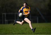 26 March 2022; Lauren Miney of Loreto College Cavan during the Lidl All Ireland Post Primary School Junior 'A' Championship Final match between Loreto College, Cavan, and Sacred Heart, Mayo, at Curry GAA club in Sligo. Photo by Harry Murphy/Sportsfile