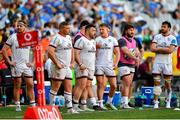 26 March 2022; Ulster players, from left, Rob Herring, Eric O'Sullivan, Marty Moore, Stewart Moore, Tom O'Toole and Greg Jones, dejected after their defeat in the United Rugby Championship match between DHL Stormers and Ulster at Cape Town Stadium in Cape Town, South Africa. Photo by Ashley Vlotman/Sportsfile