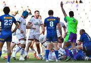 26 March 2022; Ulster captain Alan O'Connor celebrates a try during the United Rugby Championship match between DHL Stormers and Ulster at Cape Town Stadium in Cape Town, South Africa. Photo by Ashley Vlotman/Sportsfile