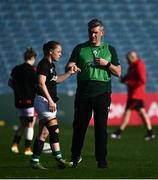 26 March 2022; Ireland head coach Greg McWilliams with Nicole Cronin before the TikTok Women's Six Nations Rugby Championship match between Ireland and Wales at RDS Arena in Dublin. Photo by David Fitzgerald/Sportsfile