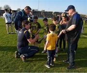 26 March 2022; Antrim manager Darren Gleeson signs autographs after the Allianz Hurling League Division 1 Relegation Play-off match between Antrim and Offaly at Páirc Tailteann in Navan, Meath. Photo by Daire Brennan/Sportsfile