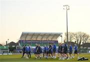26 March 2022; Leinster players walk the pitch before  the United Rugby Championship match between Connacht and Leinster at the Sportsground in Galway. Photo by Harry Murphy/Sportsfile