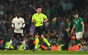 26 March 2022; Referee Nicholas Walsh during the international friendly match between Republic of Ireland and Belgium at the Aviva Stadium in Dublin. Photo by Eóin Noonan/Sportsfile