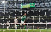 26 March 2022; Alan Browne of Republic of Ireland celebrates after scoring his side's second goal during the international friendly match between Republic of Ireland and Belgium at the Aviva Stadium in Dublin. Photo by Eóin Noonan/Sportsfile