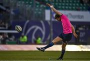 26 March 2022; Ross Byrne of Leinster warms up before the United Rugby Championship match between Connacht and Leinster at the Sportsground in Galway. Photo by Harry Murphy/Sportsfile