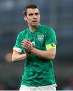 26 March 2022; Seamus Coleman of Republic of Ireland after the international friendly match between Republic of Ireland and Belgium at the Aviva Stadium in Dublin. Photo by Michael P Ryan/Sportsfile