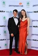 26 March 2022; Olympian Fintan McCarthy and Meg Minihane in attendance at the Team Ireland Olympic Ball in the Mansion House, Dublin. The event was held to mark the success of Team Ireland at the 2020 Tokyo Summer Olympic Games and the 2022 Beijing Winter Olympic Games, and acknowledged and recognised the contribution of Team Ireland athletes at both Games as they inspired the nation. Photo by Brendan Moran/Sportsfile