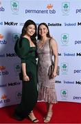 26 March 2022; Olympian Michaela Walsh, right, and Emily Finn in attendance at the Team Ireland Olympic Ball in the Mansion House, Dublin. The event was held to mark the success of Team Ireland at the 2020 Tokyo Summer Olympic Games and the 2022 Beijing Winter Olympic Games, and acknowledged and recognised the contribution of Team Ireland athletes at both Games as they inspired the nation. Photo by Brendan Moran/Sportsfile