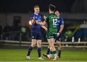26 March 2022; Tom Daly of Connacht goes to Ciarán Frawley of Leinster after receiving a red card during the United Rugby Championship match between Connacht and Leinster at the Sportsground in Galway. Photo by Harry Murphy/Sportsfile