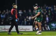 26 March 2022; Denis Buckley of Connacht leaves the field with an injury during the United Rugby Championship match between Connacht and Leinster at the Sportsground in Galway. Photo by Harry Murphy/Sportsfile