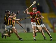 26 March 2022; Alan Connolly of Cork in action against James Maher of Kilkenny, right, during the Allianz Hurling League Division 1 Semi-Final match between Cork and Kilkenny at Páirc Ui Chaoimh in Cork. Photo by Piaras Ó Mídheach/Sportsfile