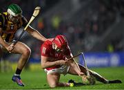 26 March 2022; Alan Connolly of Cork breaks his hurl as he attempts to take a shot on goal late in the second half, under pressure from Paddy Deegan of Kilkenny during the Allianz Hurling League Division 1 Semi-Final match between Cork and Kilkenny at Páirc Ui Chaoimh in Cork. Photo by Piaras Ó Mídheach/Sportsfile