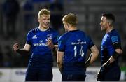 26 March 2022; Leinster players, from left, Jamie Osborne, Tommy O'Brien and Rory O'Loughlin after their side's victory in the United Rugby Championship match between Connacht and Leinster at the Sportsground in Galway. Photo by Harry Murphy/Sportsfile
