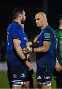 26 March 2022; Rhys Ruddock and Josh Murphy of Leinster after their side's victory in the United Rugby Championship match between Connacht and Leinster at the Sportsground in Galway. Photo by Harry Murphy/Sportsfile