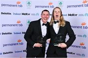 26 March 2022; Snowboarder Seamus O’Connor, left, and freestyle skier Brendan Newby, with their  jointly-awarded Permanent TSB Spirit of the Winter Olympics Award at the Team Ireland Olympic Ball in the Mansion House, Dublin. The event was held to mark the success of Team Ireland at the 2020 Tokyo Summer Olympic Games and the 2022 Beijing Winter Olympic Games, and acknowledged and recognised the contribution of Team Ireland athletes at both Games as they inspired the nation. Photo by Sam Barnes/Sportsfile