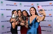 26 March 2022; Olympic rowing bronze medallists, from left, Emily Hegarty, Eimear Lambe, Fiona Murtagh and Aifric Keogh with their Indeed Awards for Excellence at the Team Ireland Olympic Ball in the Mansion House, Dublin. The event was held to mark the success of Team Ireland at the 2020 Tokyo Summer Olympic Games and the 2022 Beijing Winter Olympic Games, and acknowledged and recognised the contribution of Team Ireland athletes at both Games as they inspired the nation. Photo by Sam Barnes/Sportsfile