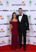 26 March 2022; Olympian Adam Leavy and Aoife Nolan in attendance at the Team Ireland Olympic Ball in the Mansion House, Dublin. The event was held to mark the success of Team Ireland at the 2020 Tokyo Summer Olympic Games and the 2022 Beijing Winter Olympic Games, and acknowledged and recognised the contribution of Team Ireland athletes at both Games as they inspired the nation. Photo by Brendan Moran/Sportsfile
