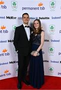 26 March 2022; Olympian Síofra Cléirigh Buttner and Mike Morrow in attendance at the Team Ireland Olympic Ball in the Mansion House, Dublin. The event was held to mark the success of Team Ireland at the 2020 Tokyo Summer Olympic Games and the 2022 Beijing Winter Olympic Games, and acknowledged and recognised the contribution of Team Ireland athletes at both Games as they inspired the nation. Photo by Brendan Moran/Sportsfile