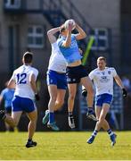 27 March 2022; Tom Lahiff of Dublin wins possession from the throw in during the Allianz Football League Division 1 match between Monaghan and Dublin at St Tiernach's Park in Clones, Monaghan. Photo by Ray McManus/Sportsfile