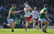 27 March 2022; Cathal McShane of Tyrone in action against Jason Foley, left, and Tony Brosnan of Kerry during the Allianz Football League Division 1 match between Kerry and Tyrone at Fitzgerald Stadium in Killarney, Kerry. Photo by Brendan Moran/Sportsfile