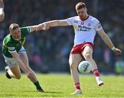 27 March 2022; Cathal McShane of Tyrone in action against Jason Foley of Kerry during the Allianz Football League Division 1 match between Kerry and Tyrone at Fitzgerald Stadium in Killarney, Kerry. Photo by Brendan Moran/Sportsfile
