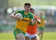 27 March 2022; Patrick McBrearty of Donegal in action against Jemar Hall of Armagh during the Allianz Football League Division 1 match between Donegal and Armagh at O'Donnell Park in Letterkenny, Donegal. Photo by Oliver McVeigh/Sportsfile