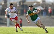 27 March 2022; Paul Geaney of Kerry in action against Ronan MacNamee of Tyrone during the Allianz Football League Division 1 match between Kerry and Tyrone at Fitzgerald Stadium in Killarney, Kerry. Photo by Brendan Moran/Sportsfile