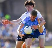 27 March 2022; Cian Murphy of Dublin in action against Gary Mohan of Monaghan during the Allianz Football League Division 1 match between Monaghan and Dublin at St Tiernach's Park in Clones, Monaghan. Photo by Ray McManus/Sportsfile